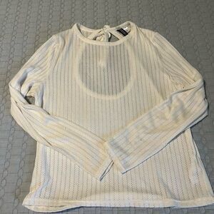 H&M Cream Off White Cut Out back with tie lightweight knit. Size L